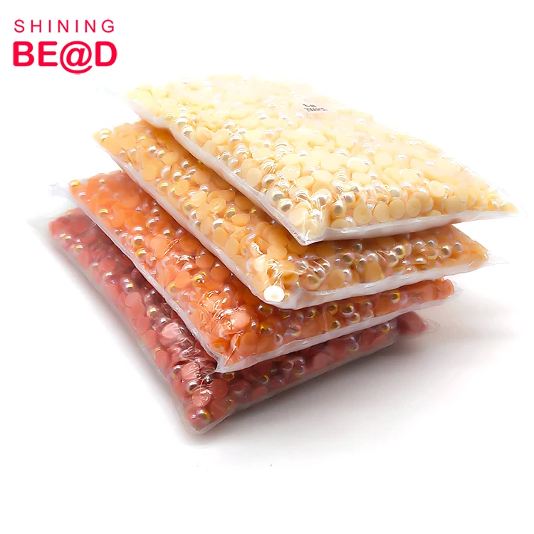 Wholesale Shiny 8 mm Multi Colors Flat Back Beads Glue On Nail Art Half Round Plastic Pearls For Jewelry Making DIY Decoration