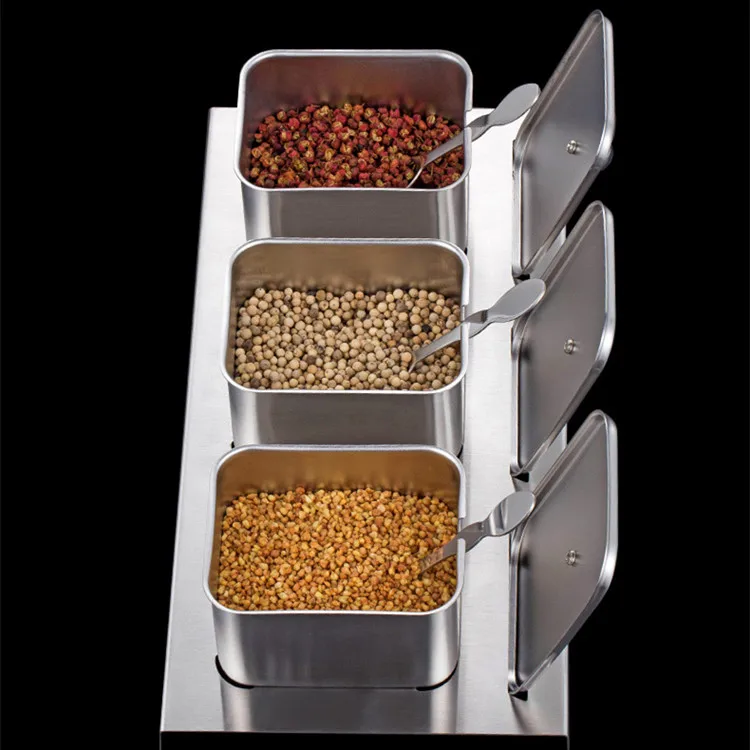 Creative European 304 Stainless Steel Seasoning Box 3pcs Kitchen Spice Jar Set Herb Saver Keep Fresh
