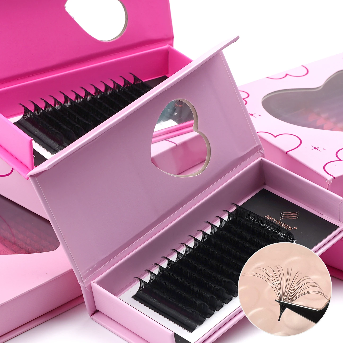 Own Brand Matte Black Easy Fanning Lash Extension j b c cc d dd Curl Easy Fan Cashmere Eyelash Extension