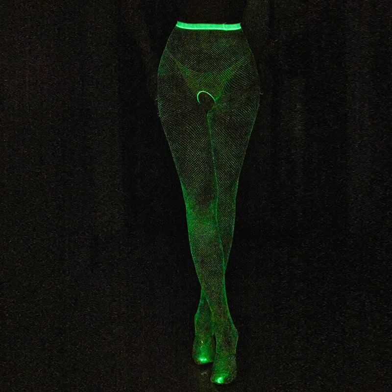 Fluorescent pantyhose sex mesh socks underwear sexy hollow crotch open no open small, medium, large mesh socks fishnet sock