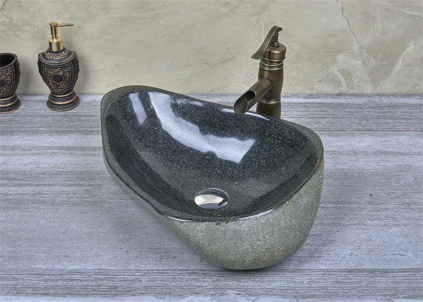 Rock granite bathroom sink