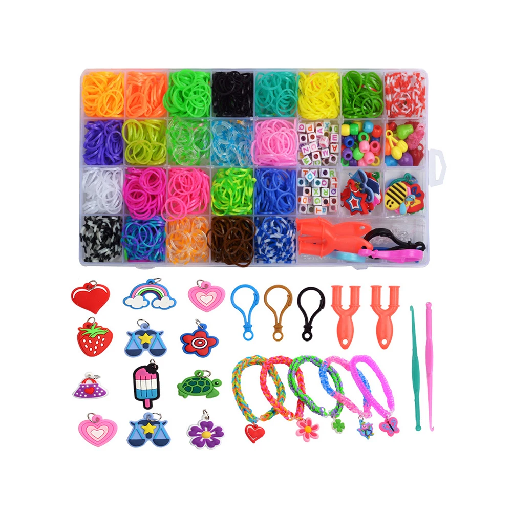 Набор для изготовления браслетов девочек резиновых рукоделия ткацких с Y-ткацкими станками крючками и S-зажимами