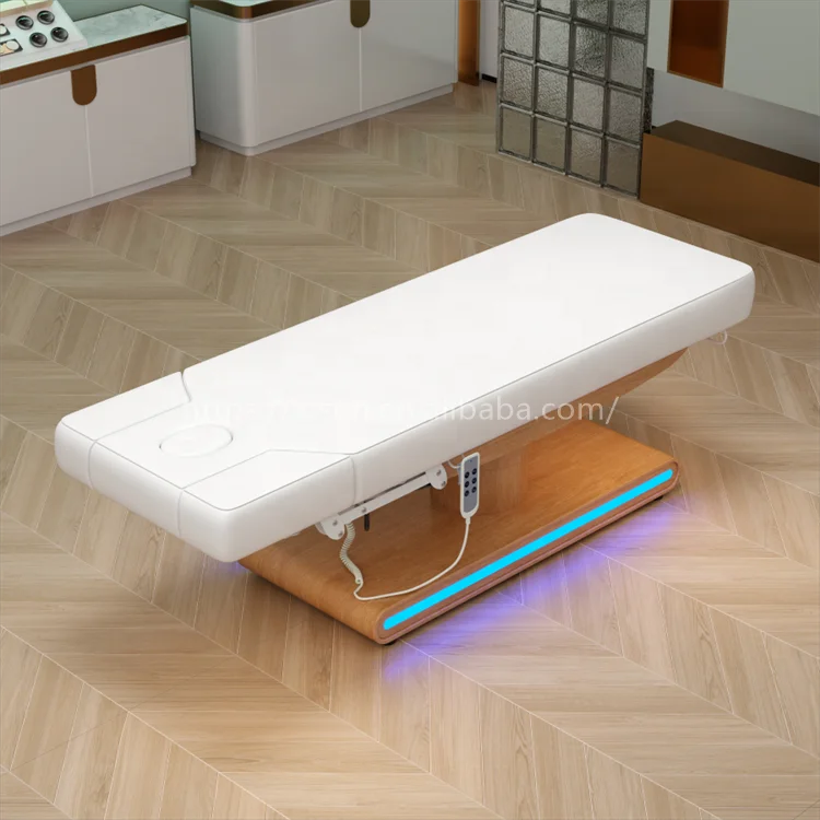 Siman electric beauty bed massage table facial bed white modern with 3 motors new style salon spa furniture equipment