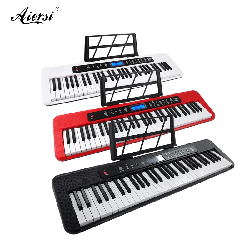 Aiersi Brand 61 keys Touch Response Electronic Organ Red/White/Black Colour Portable Baby keyboard Piano Musical instrument