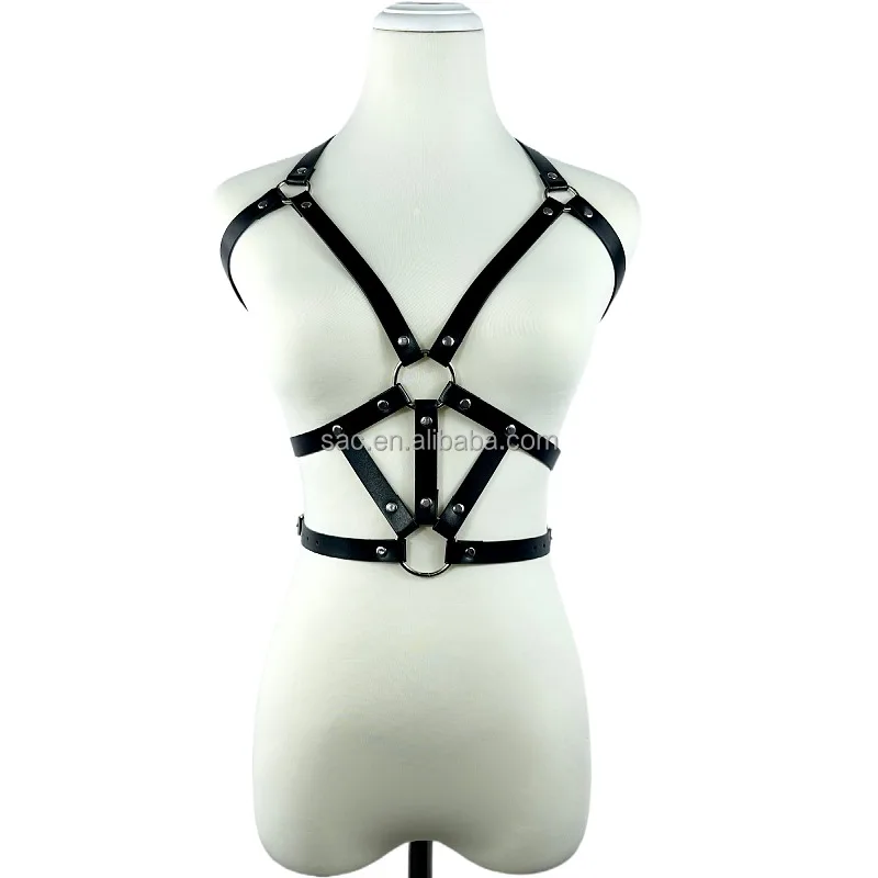 SacKnove 50216 Adult Erotic Goods Leather Punk Belt Bandage Strap Belt Bdsm Fetish Wear Bra Female Bondage Harness