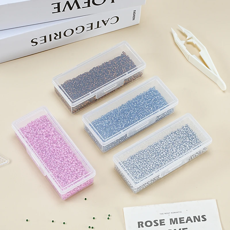 24pcs Set Transparent Portable Storage Box Multifunctional Handicraft Organizer Hair Accessories DIY Rice Beads Storage Box