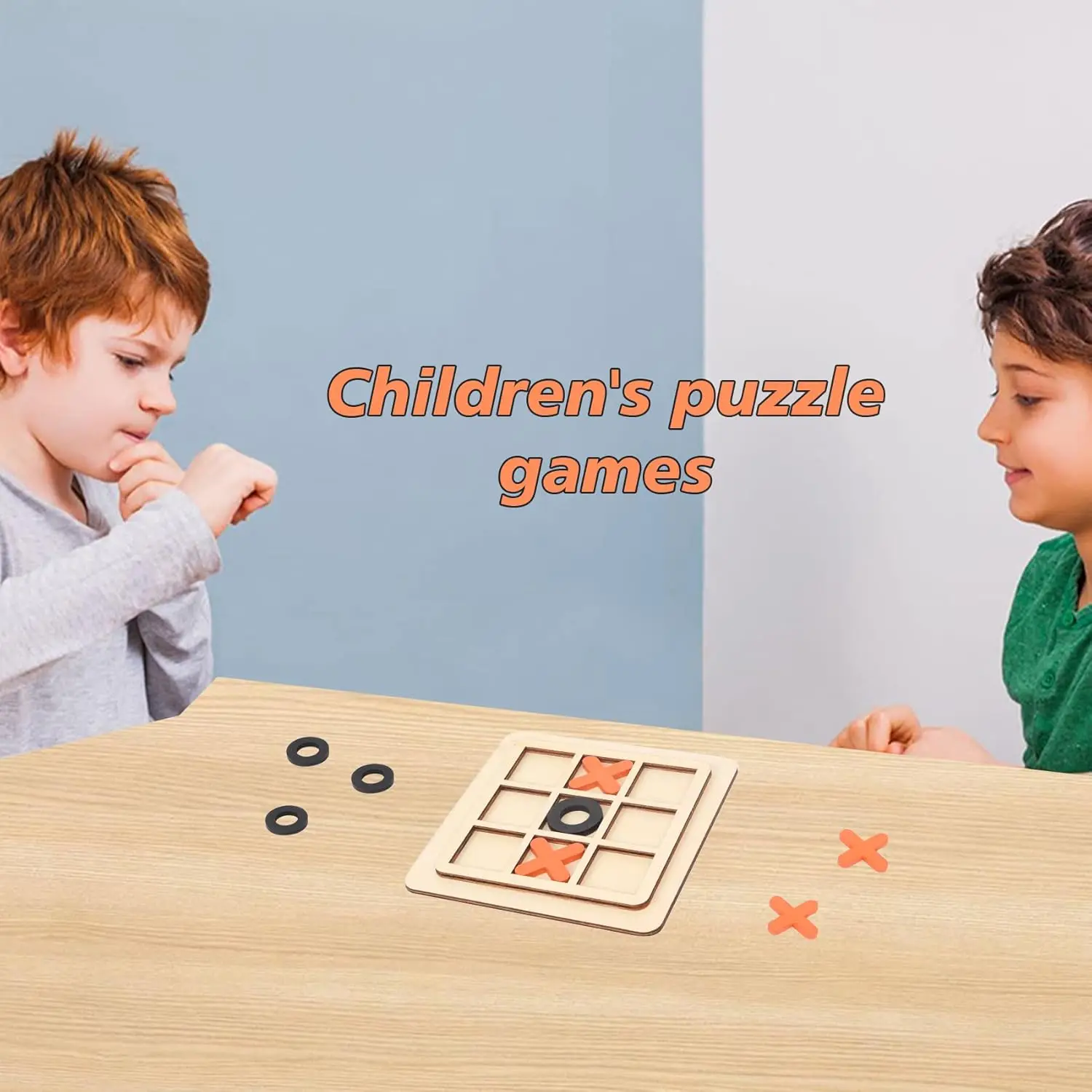 XO Table Toy Puzzle Games Classical Noughts and Crosses for Indoor Outdoor Coffee Table Decor,Wooden Board Tic TAC Toe Game