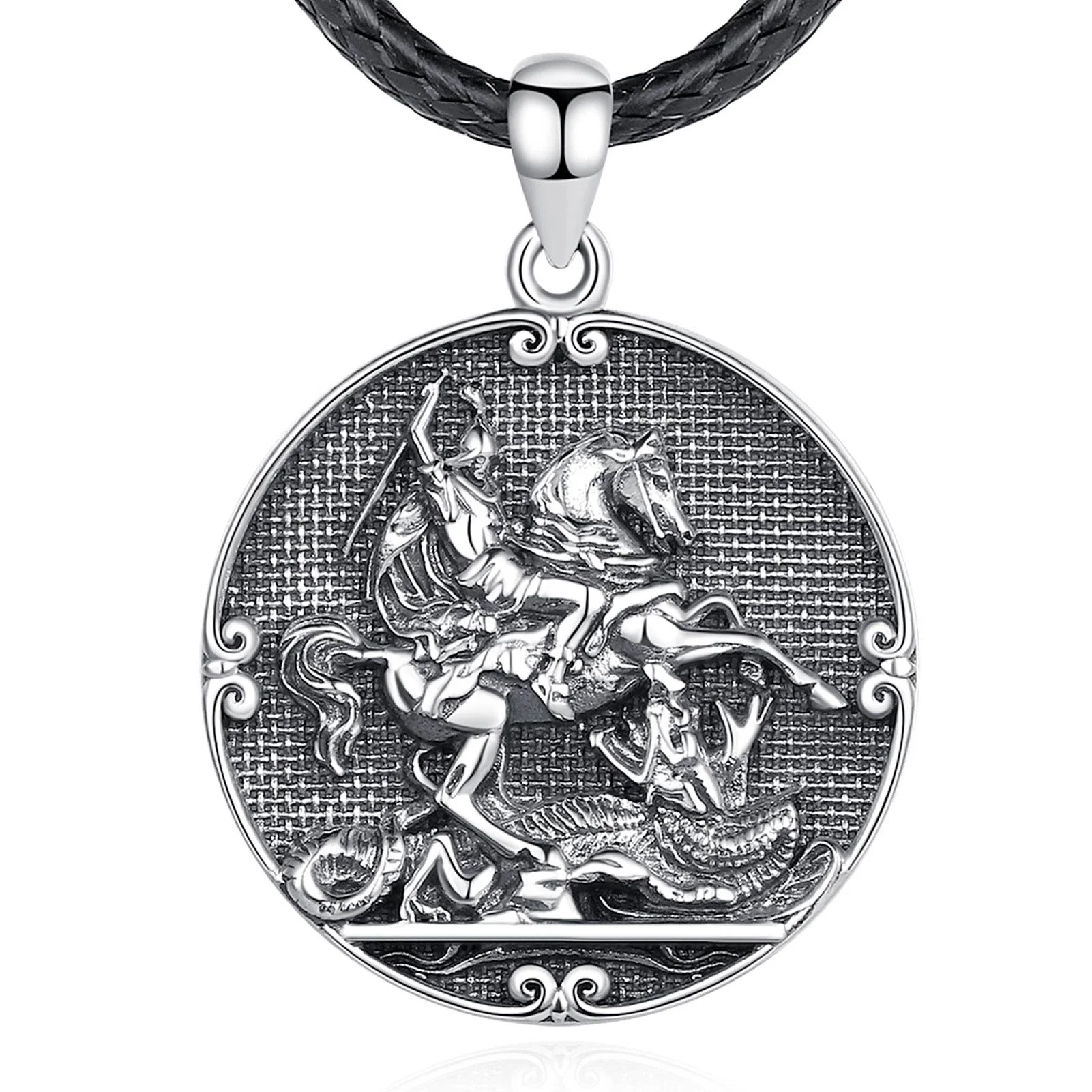 Merryshine 925 Sterling Silver Women Medal Coin Patron Saint ST Christopher Necklace