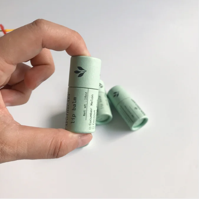 Eco-friendly  kraft Cardboard Mini Lip balm push up paper  tube 5g  deodorant  container oil-resistant