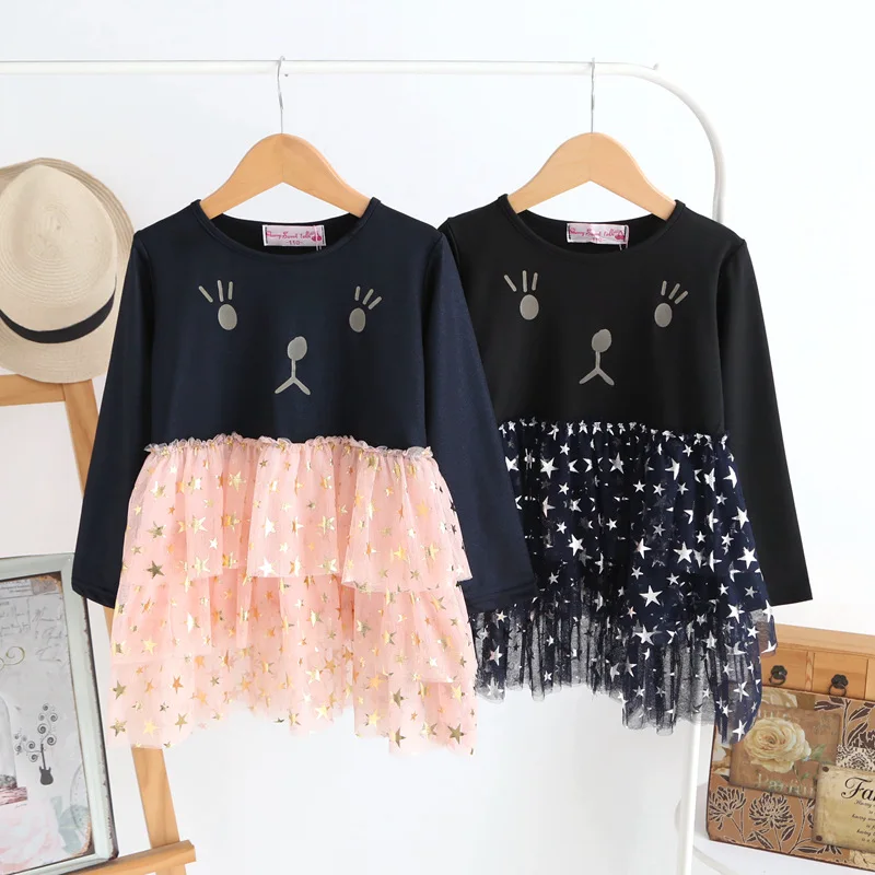 Girls Dress for Kids Dot Full Sleeve Birthday Dresses for Girl Cute Princess Party Dress Children Clothing Vestidos Baby Clothes