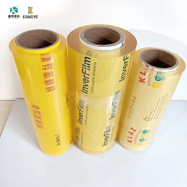 super clear food wrap plastic pvc stretch wrapping film 10 micron 1500 m wholesale soft pvc cling film plastic packaging wrap
