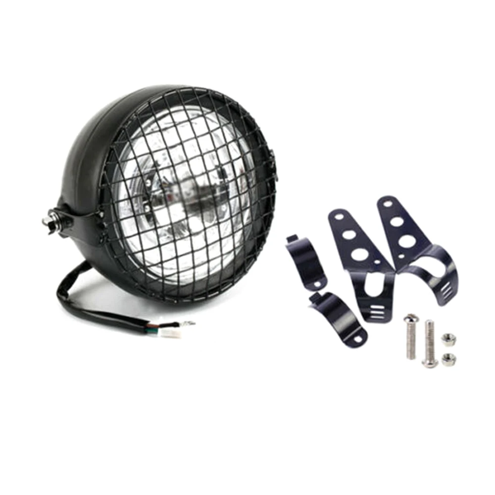 Wholesale High Quality Retro LED Headlight Grill Side Mount Cover Bracket Cafe Racer Motorcycle 1 SET