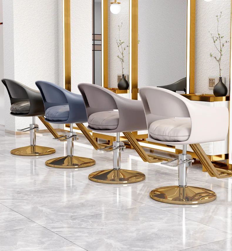Factory Cheap Wholesale Salon Furniture Barber Chair Black With Gold Base Hairdressing Chair Hair Styling Barber Chair