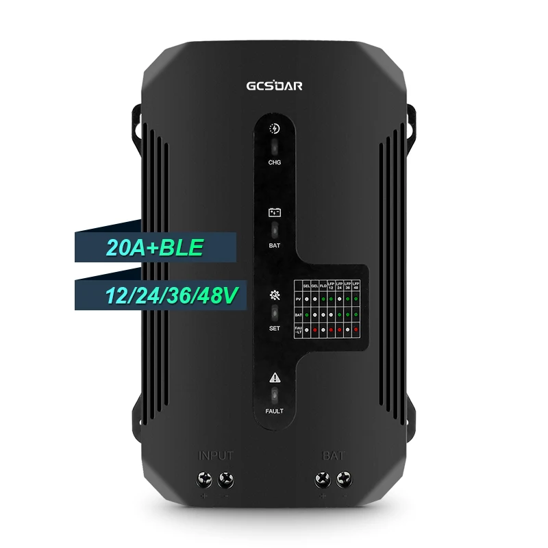 GCSOAR 20A Buck-Boost 12V 24V 36V 48V 20A Solar Charge Controller MPPT with BLE for APP Use in RV Yacht