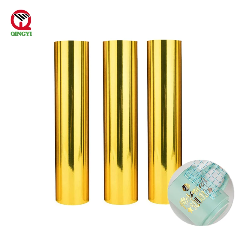 Factory Frice wherer to buy DIY Craft Cricut Material Gloss Gold Film Adhes Self Adhesive Vinyl Sheets Permanent Vinyl