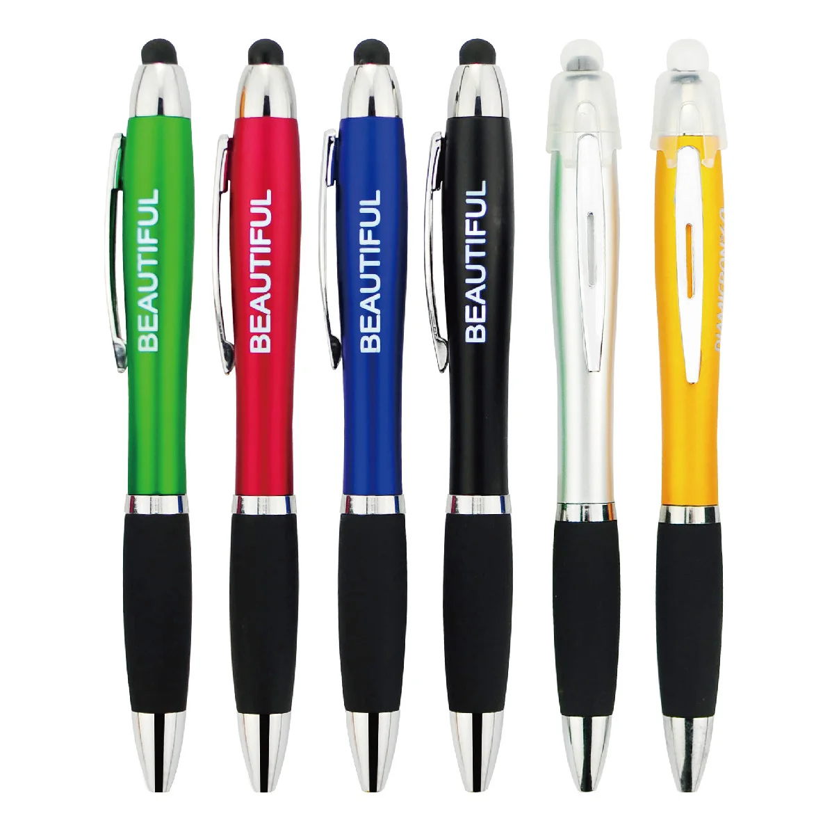 customized Led Laser Light up Ball ballpoint Pen with Rubber Grip-personalized ink light ball pens custom logo engraved