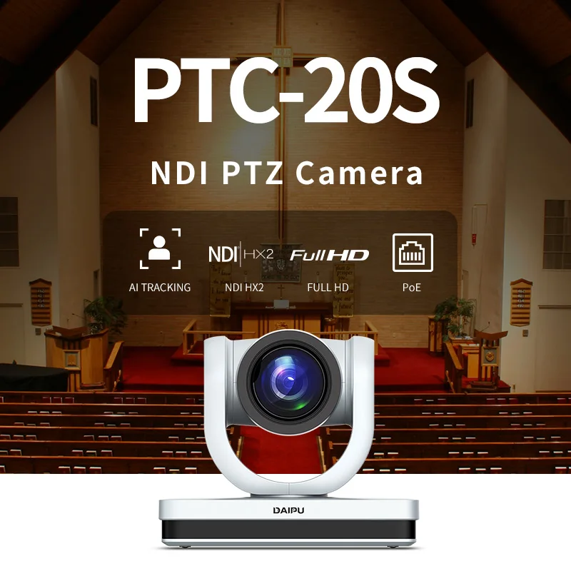 DAIPU Professional IP Live Broadcasting System 20X Optical Zoom Full HD 1080P Auto Tracking PTZ SDI Camera with PoE
