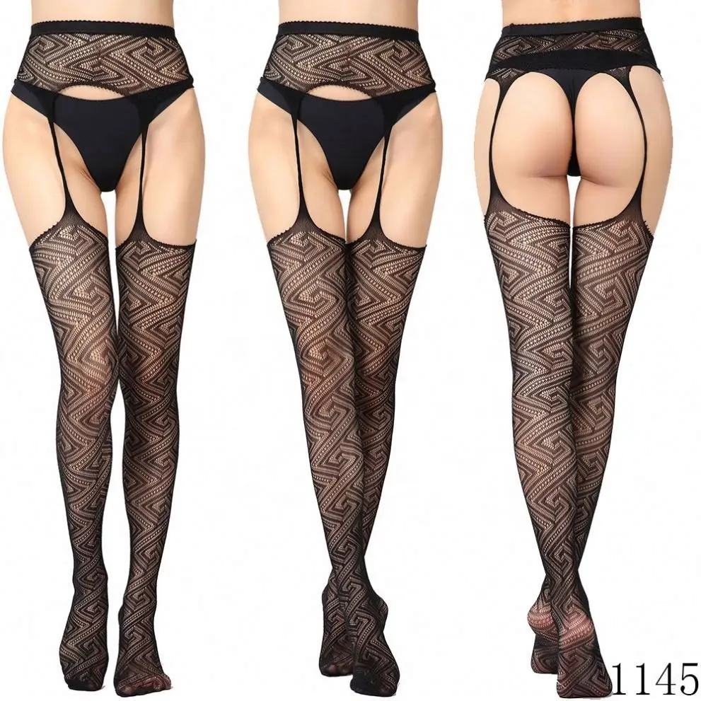 Popular Mesh Super Elastic Garter High Sheer Nylon Stockings Leopard Suspenders Sexy Pantyhose/Tights