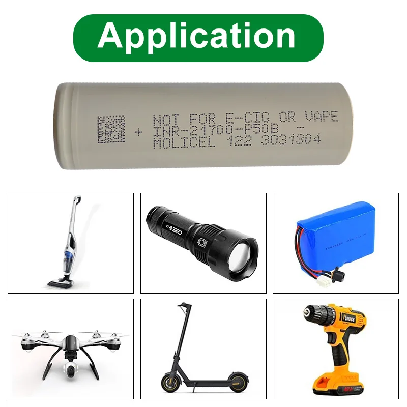 INR-21700-P45B Molicel 4500mAh 45A / P50B 5000mAh 60A литий-ионная аккумуляторная батарея