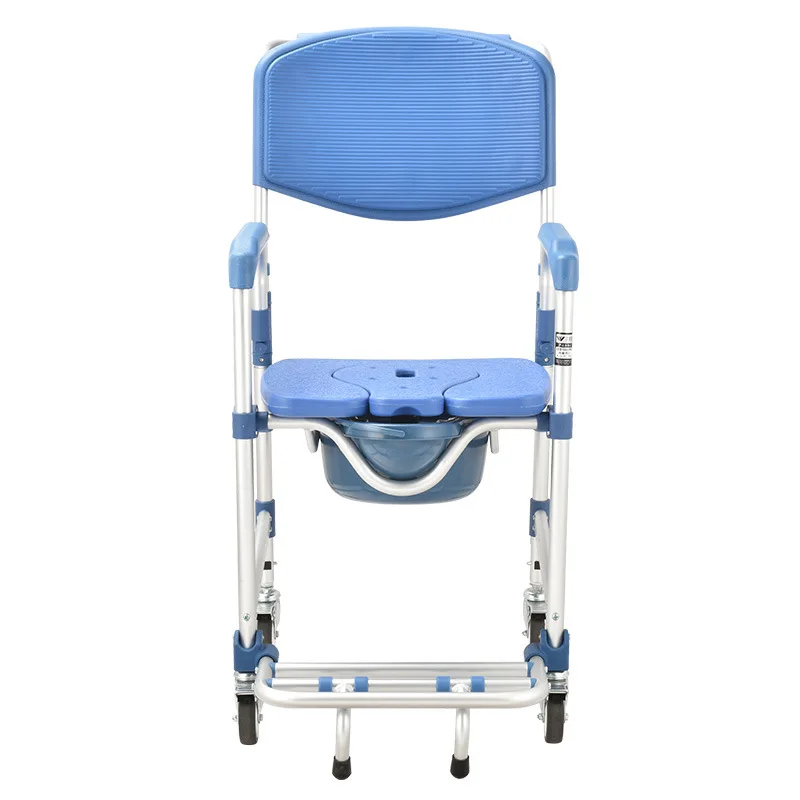 Wholesale Aluminum Alloy Frame Household Wheelchair Shower Toilet Stool Disabled Mobile Toilet Chair Bath Chair