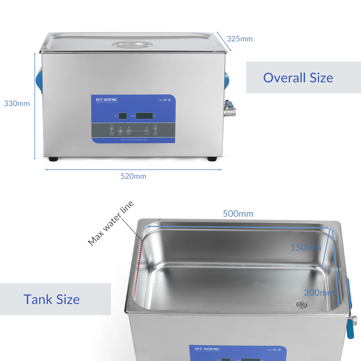 GT SONIC 400W 40K Laboratory Ultrasonic Cleaner 22L Ultrasonic Cleaning Machine for Parts