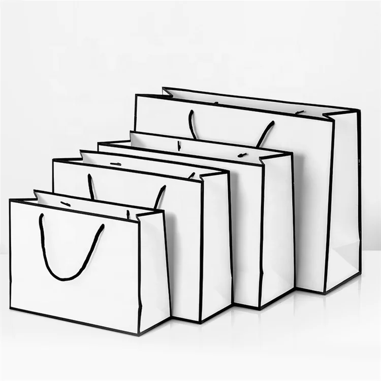 KM China Factory Price Custom Drawstring Recyclable Luxury Shopping Bag Paper Bags With Logo for Clothing