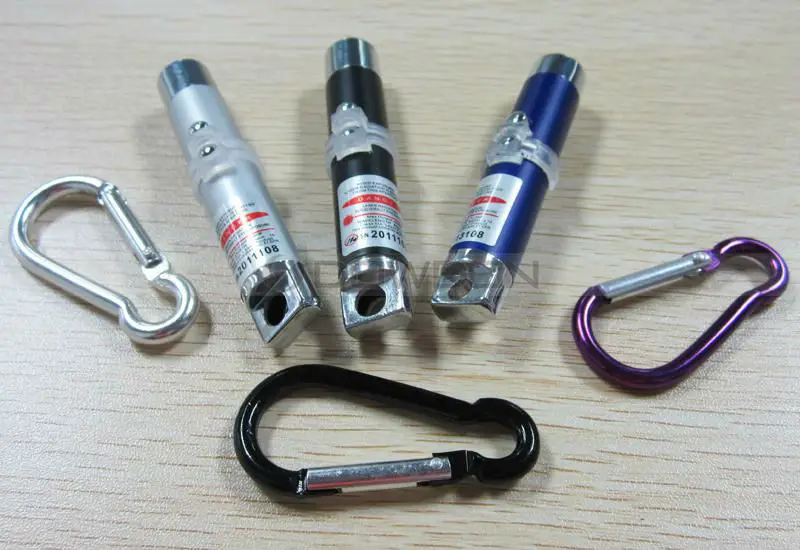 Red Blue White Lighting Mini Torch Metal Key Chain Light 1mW Laser Pointer