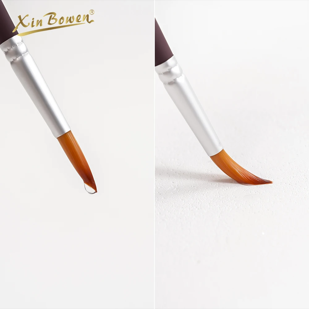 Xin Bowen Professional Art Brush Set 5-Piece Matte Paint Rod Nylon Hair with Wood Handle for Artistic Painting