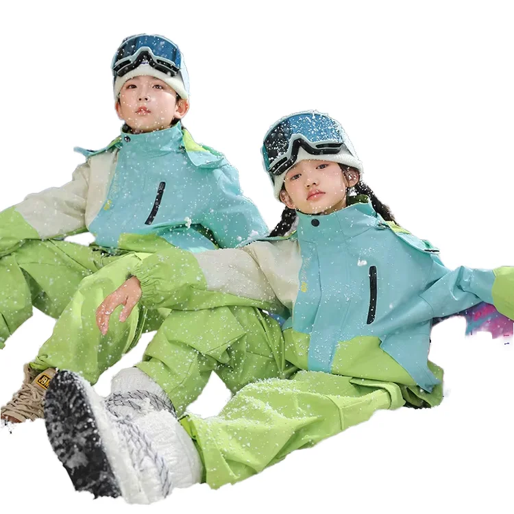 New Thickened Warm DuPont Three-Proof Ski Suit for Boys and Girls Autumn Winter Three-Piece Set for Primary School Students