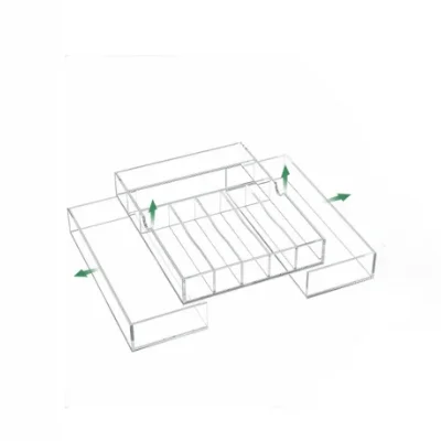 Expandable Kitchen Drawer Organizer for Flatware and Utensils Cutlery Holder Adjustable Clear Acrylic Silverware Tray