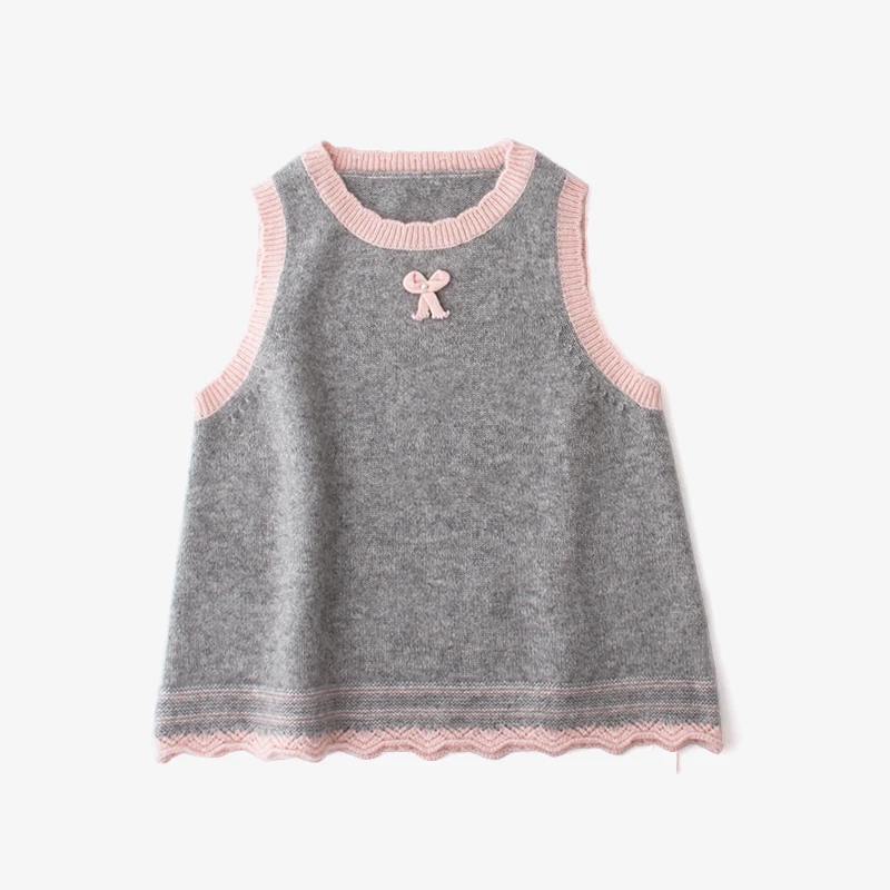 
Pure Cashmere Girls Sweater Sundress Vest Children Knitted Cashmere Sweater Waistcoat 