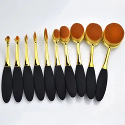 professional beauty tool 10pcs high quality makeup brush set private label toothbrush shape brushes