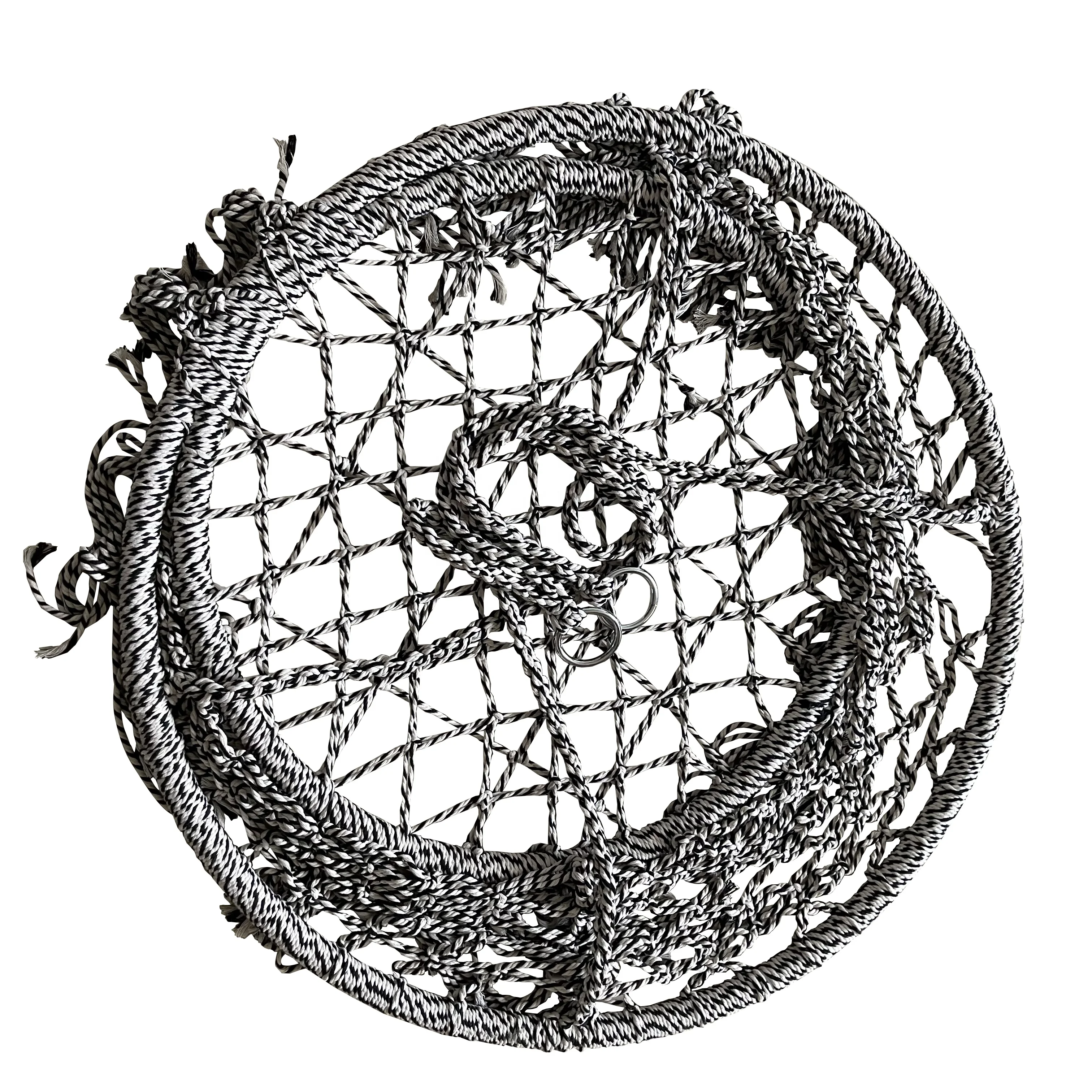 Black and White Macrame Hanging Chair