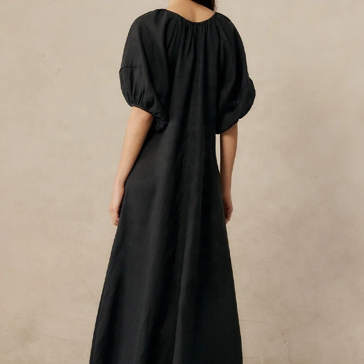 Spring Fashion Luxury Clothing Big Puff Sleeves Square Neck Pleated Bodice Sexy Tie Backless Mini Dress
