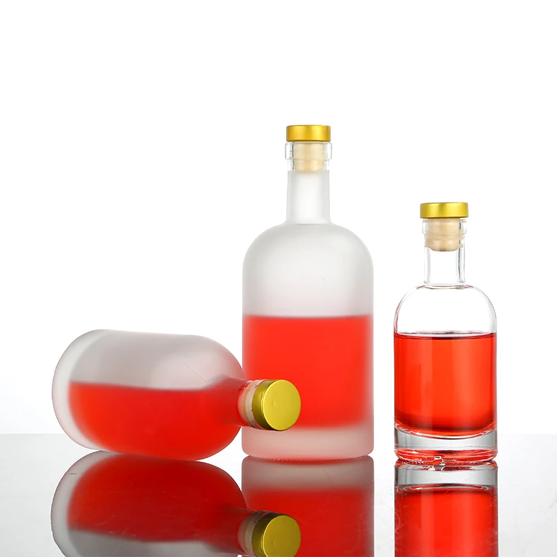 Transparent glass bottle with a variety of styles with lids sales manufacturers supply custom hot sell