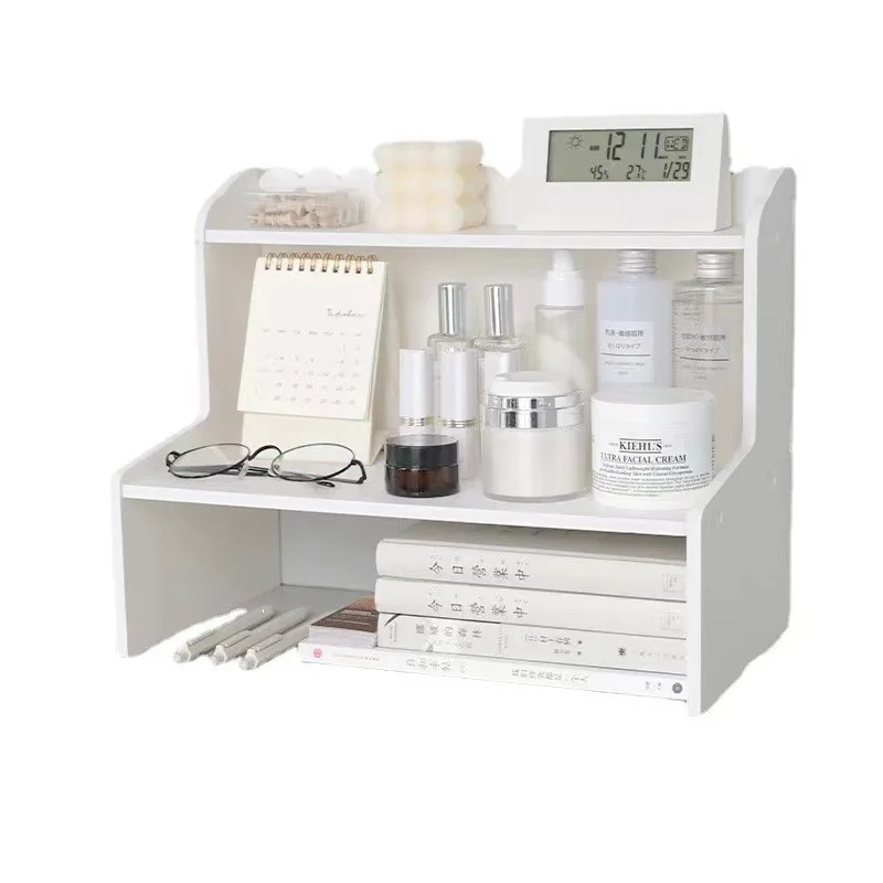 Multi-Layer Desktop Drawer Pen Holder with Lipstick Makeup Brush Organizer Office Storage Rack for Table Space