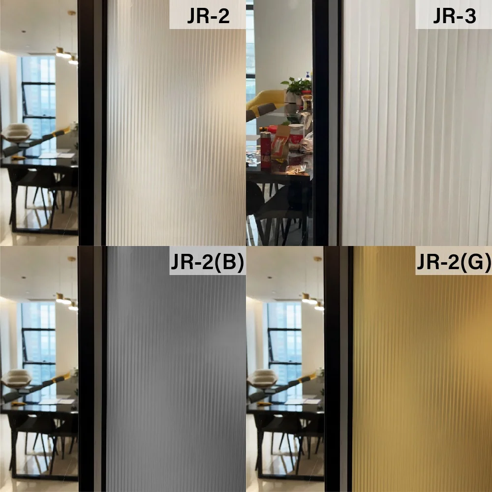 JUARATECH 3D Reeded Glass Film Ripple Film Frosted Decorative Films for Bathroom office window