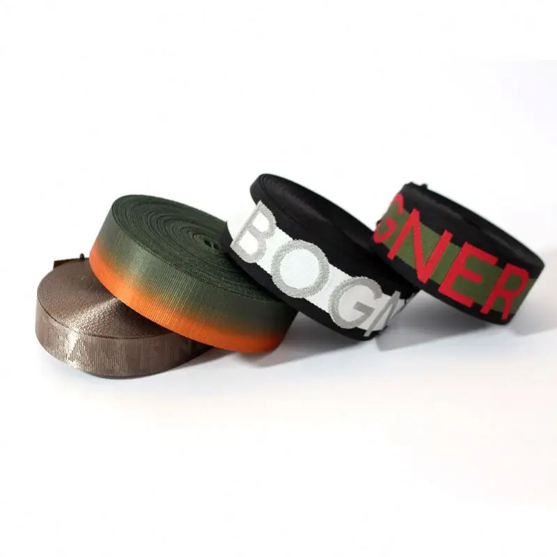 Custom Multiple Colors Tasma 50Mm Polyester Harness Nylon Webbing Prinded Heavy Twill Tape Ribbon Herringbone Tape