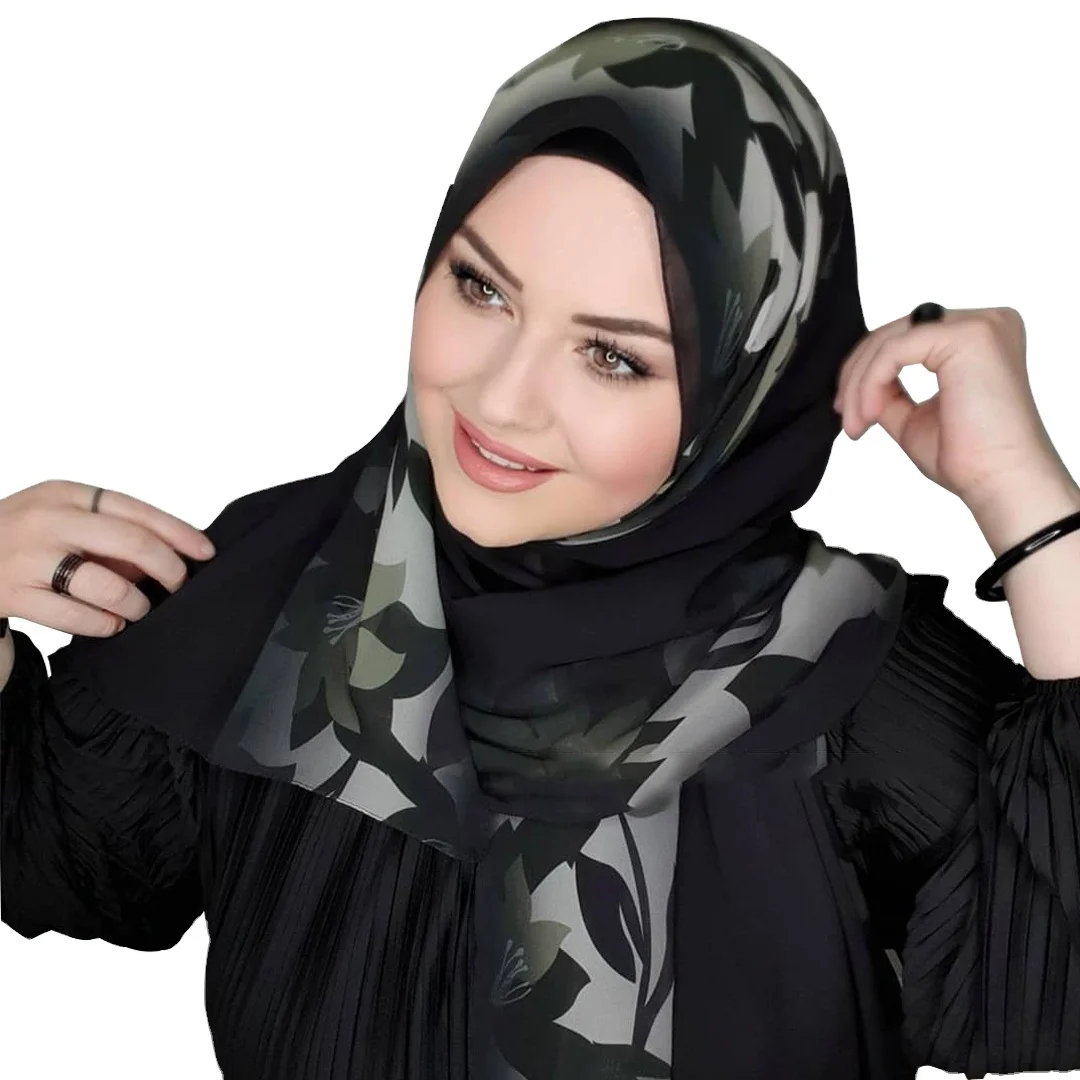 Новый стиль 2024 MOTIVE FORCE malaysia musulman хиджаб шарфы и шали шифоновый градиентный для женщин