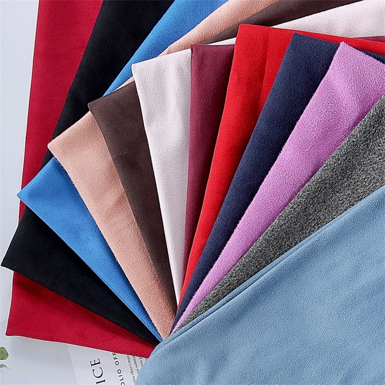 Wholesale High Quality Gold Stamping Brown 4 Way Stretch Custom Printed 100 Polyester Suede Knitted Fabric For Coat