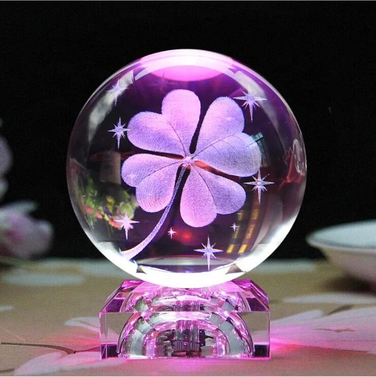 Wholesale Magic LED Lights Crystal Glass Ball K9 customized globe glass led crystal magic ball crystal ball