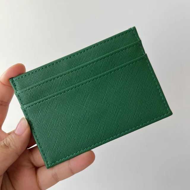 Hot sale mini card holder wallet saffiano Pu leather business custom RFID credit card Holder wholesale