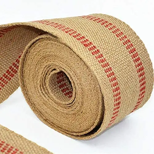 50mm width craft red jute webbing tape  by the roll