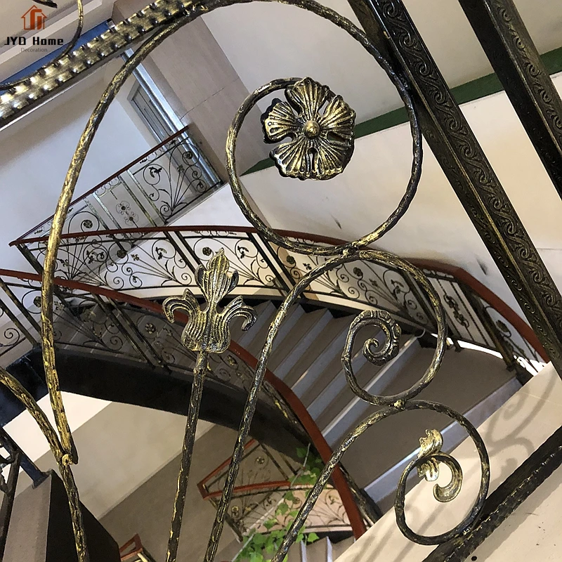 JYD Home Decorative Wrought Iron Panels Metal Balusters for Gate Fence Railing