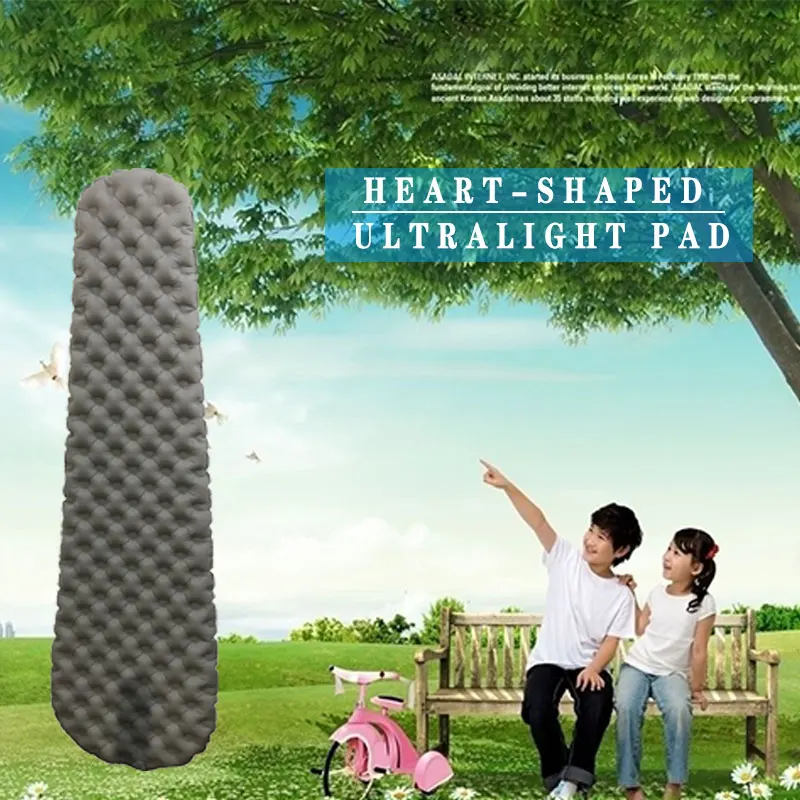 Outdoor sleeping air camping mattress waterproof inflatable lightweight folding sleeping pad for travel