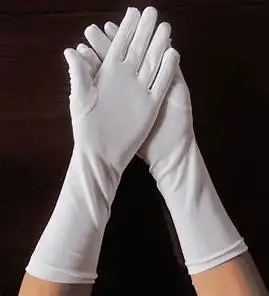 Soft White Cotton Gloves Waiter Funeral Etiquette Jewelry Polyester PVC dots button Ceremonies Parades Uniform Sweat absorb