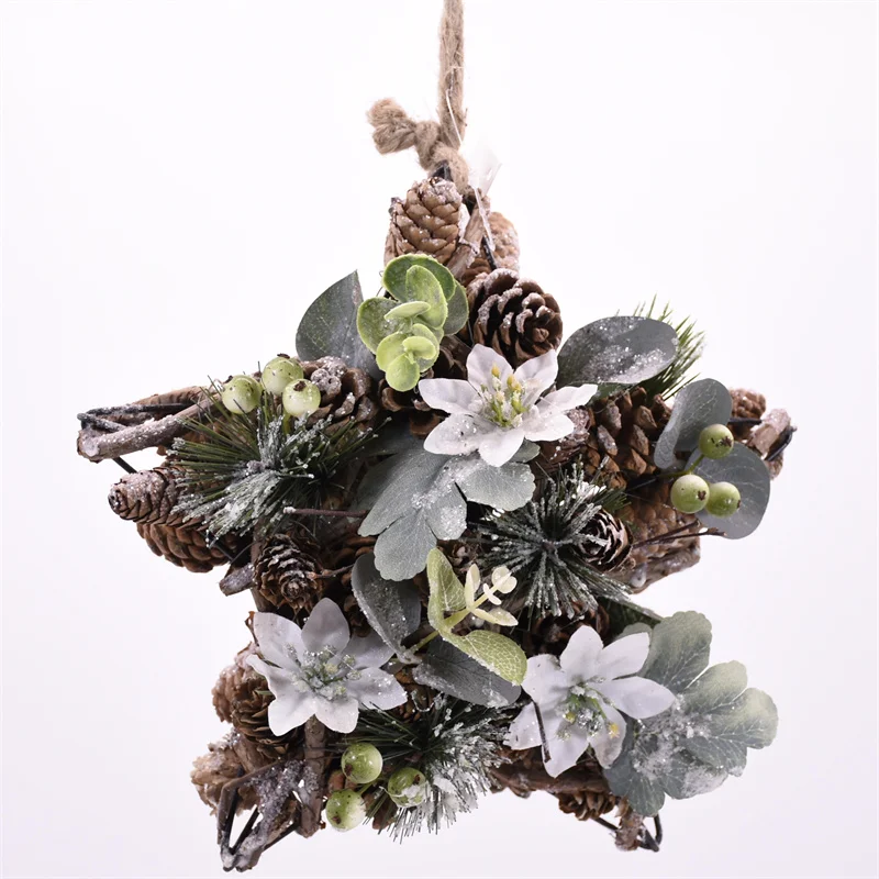 GY BSCI Natural Rattans Crafts Handmade House Use Decorative Hanging Christmas Bell