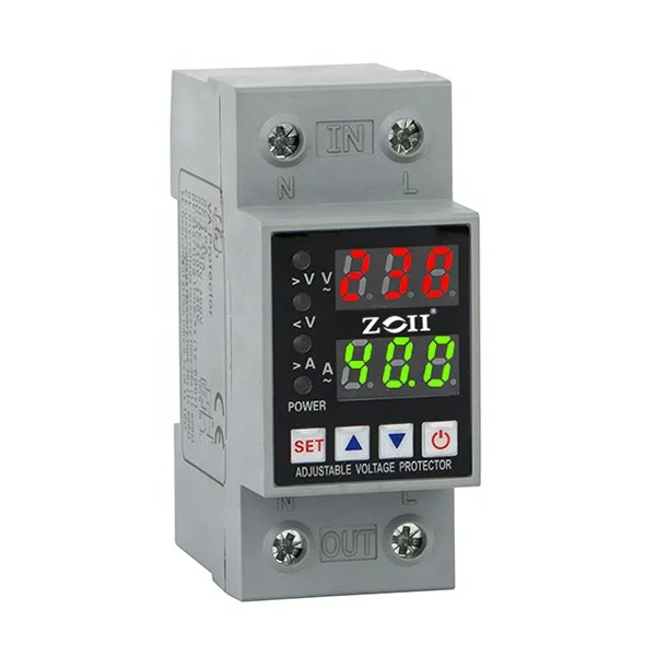 High Quality Dual Display Adjustable Over Under Voltage Protector 1A-80A 220V Voltage Protector Electric Power
