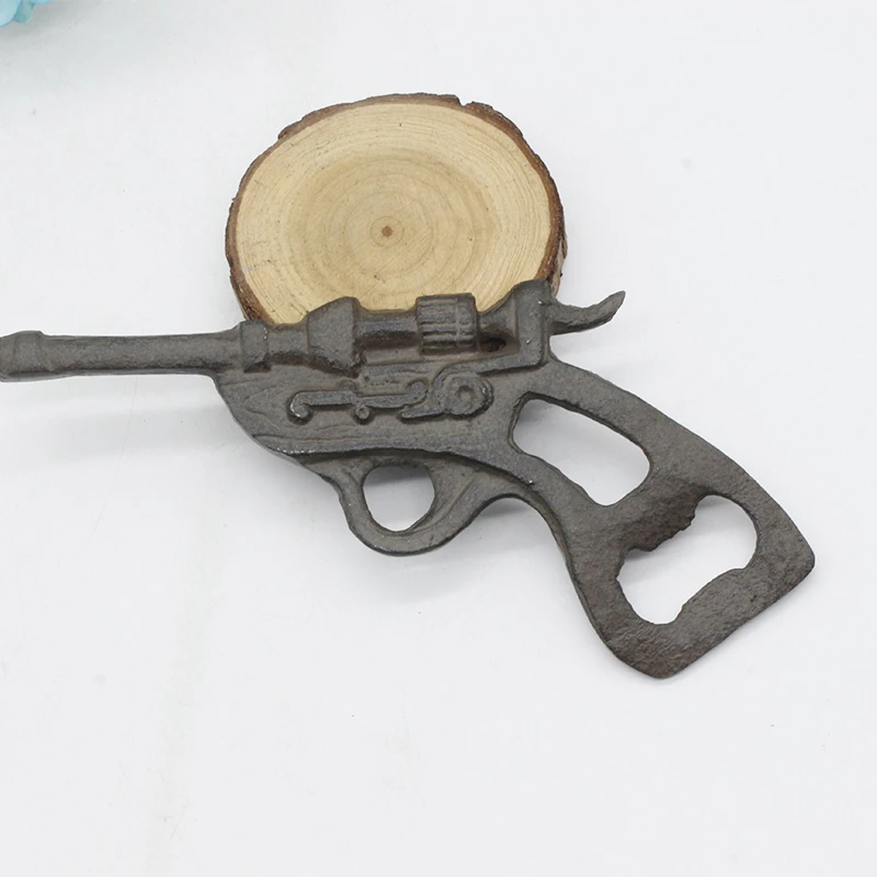 Factory Free Customized Cast Iron Metal Gun  Beer Bottle Opener Wholesale Cheap bar Wedding Decoration Home Decor Kitchen
