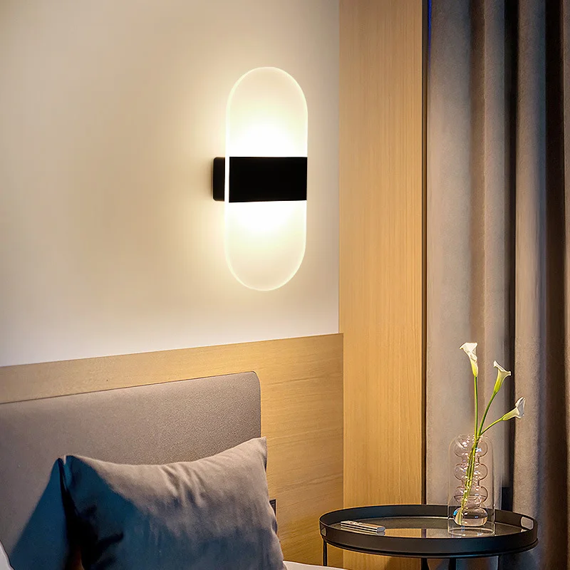 Modern LED Bedside Magnetic Wall Lamp Body Sensor Touch USB Rechargeable Bedroom Wall Lights For Home Indoor